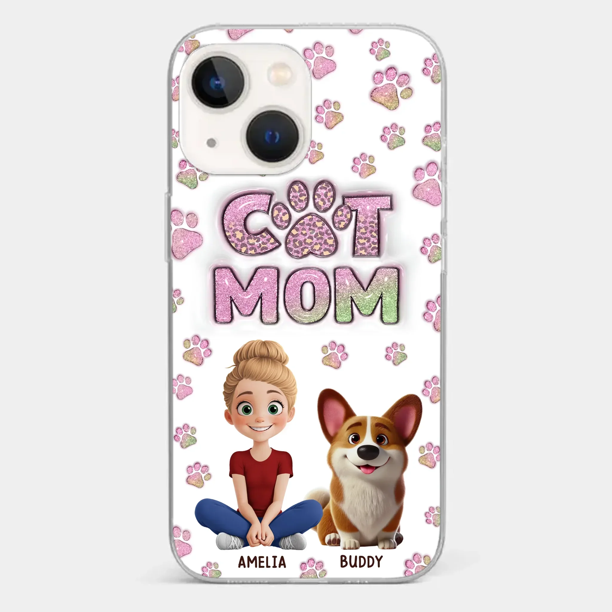 Home Is Where The Paws Are - Dog & Cat Personalized Custom 3D Inflated Effect Printed Clear Phone Case - Gift For Pet Owners, Pet Lovers - Image 17