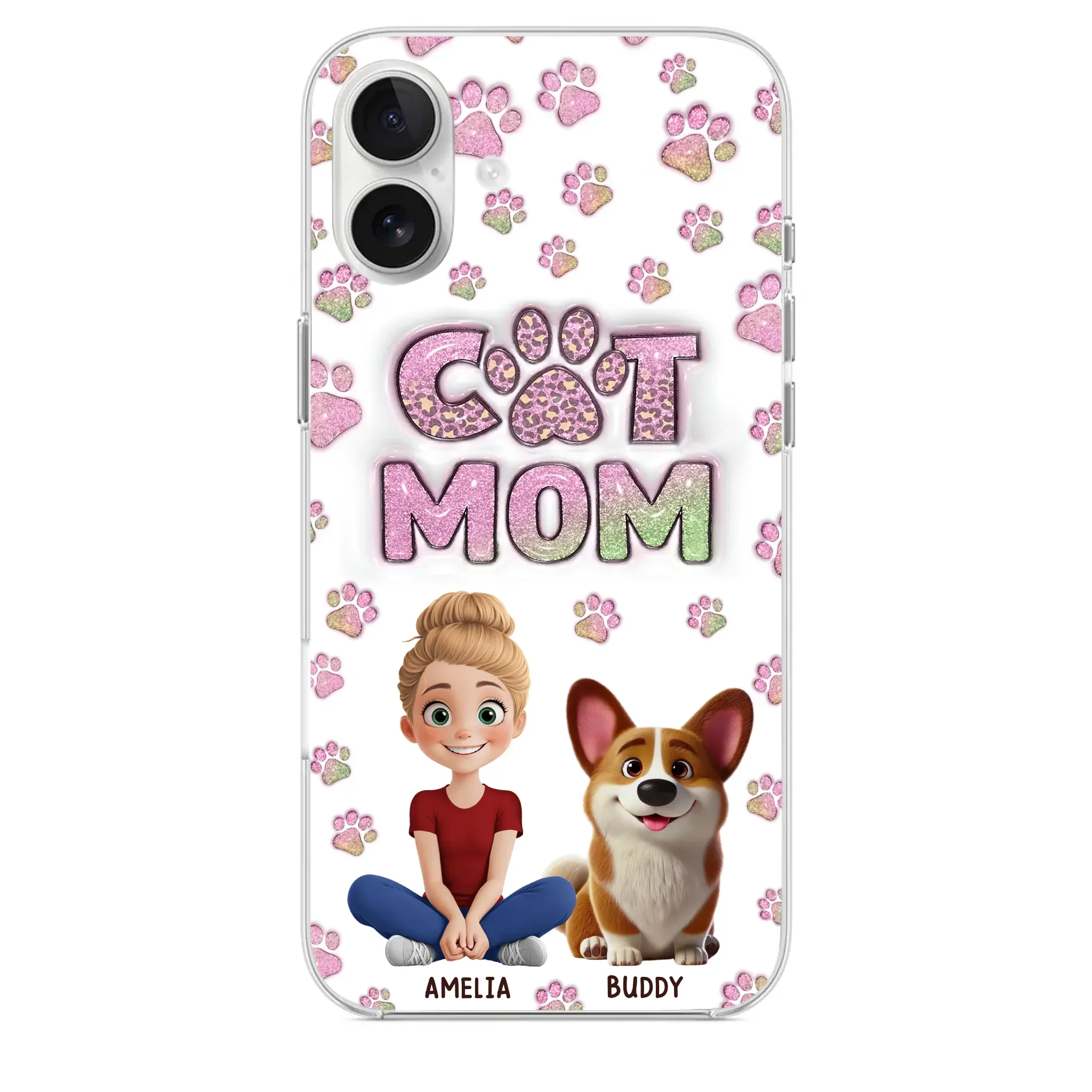 Home Is Where The Paws Are - Dog & Cat Personalized Custom 3D Inflated Effect Printed Clear Phone Case - Gift For Pet Owners, Pet Lovers - Image 29