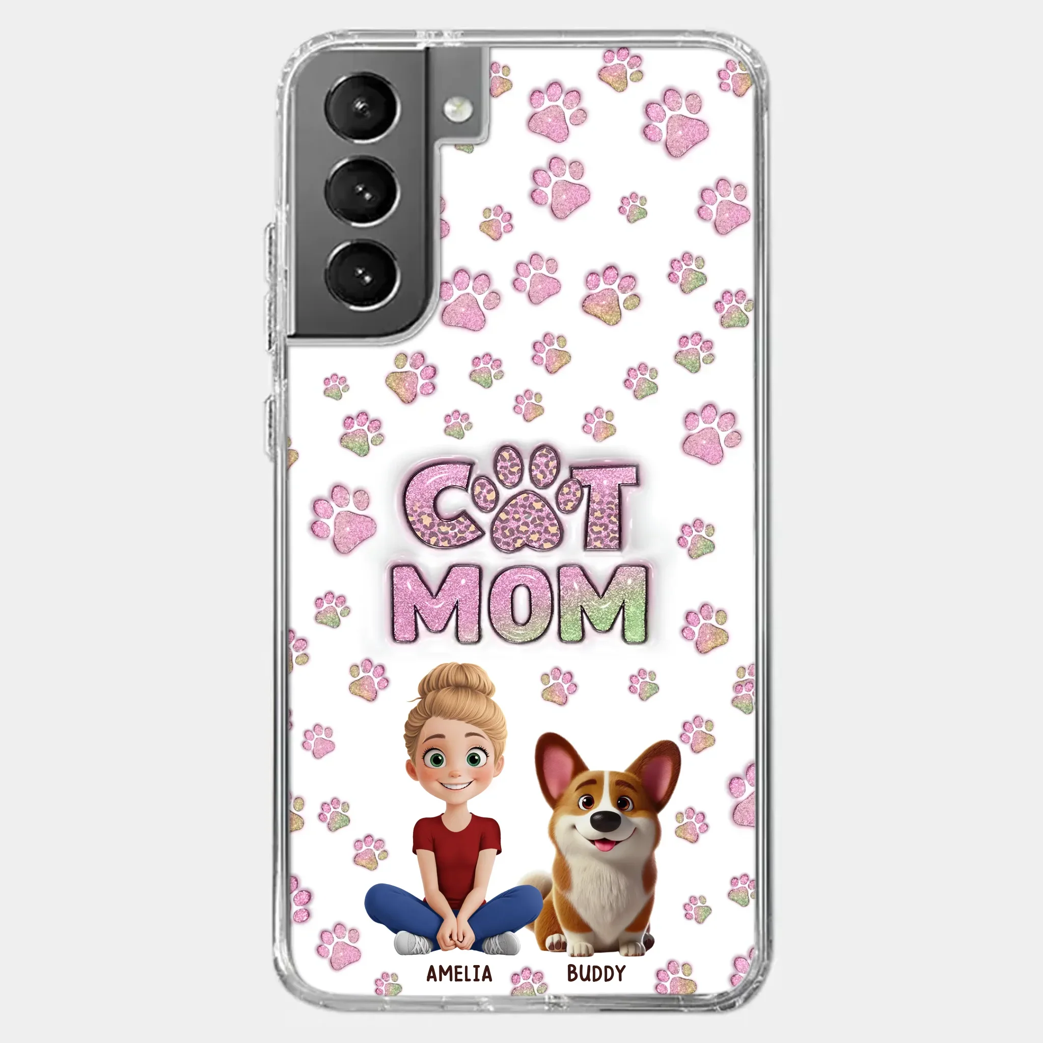 Home Is Where The Paws Are - Dog & Cat Personalized Custom 3D Inflated Effect Printed Clear Phone Case - Gift For Pet Owners, Pet Lovers - Image 40