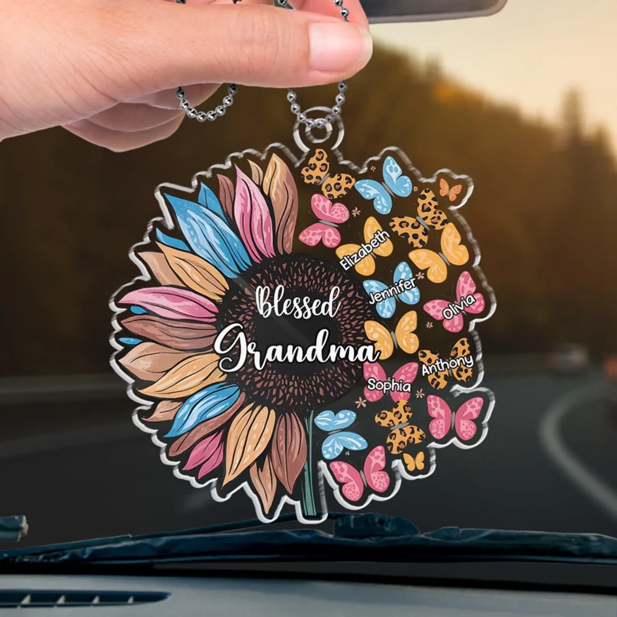 Home Is Where Your Grandma Is - Family Personalized Custom Car Ornament - Acrylic Custom Shaped - Gift For Mom, Grandma - Image 4