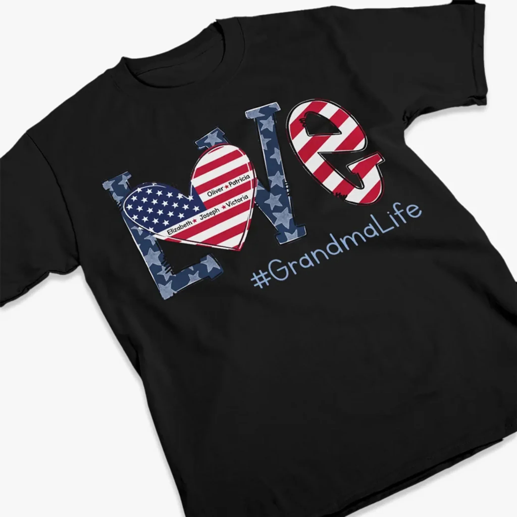 Home Is Wherever Grandma Is - Family Personalized Custom Unisex T-shirt, Premium T-shirt, Hoodie - 4th Of July, Mother's Day, Gift For Mom, Grandma - Image 3