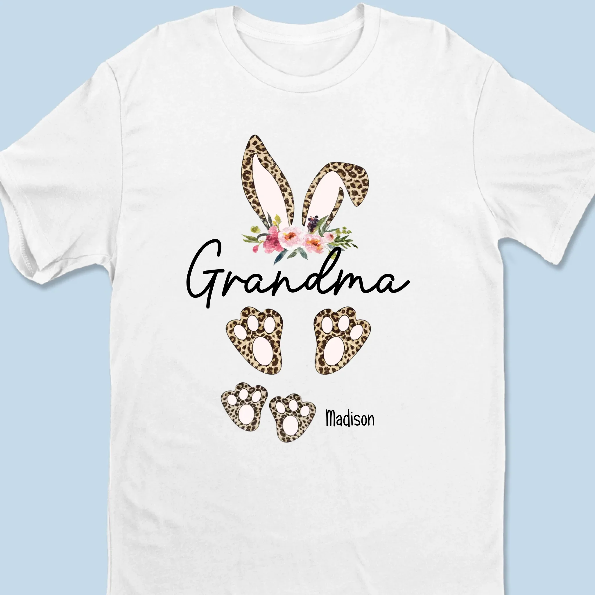 Home Is Wherever Grandmother Is - Family Personalized Custom Unisex T-shirt, Premium T-shirt, Hoodie - Easter Gift For Mom, Grandma - Image 2