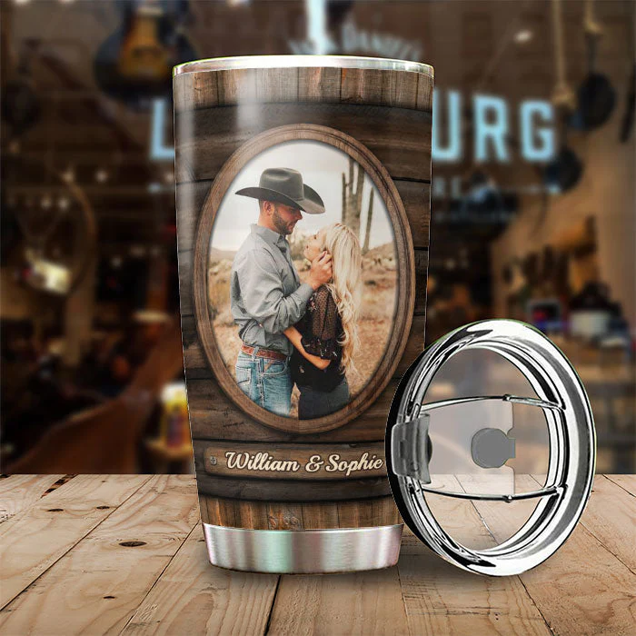 Home Is Wherever I'm With You - Upload Image, Gift For Couples - Personalized Tumbler - Image 2
