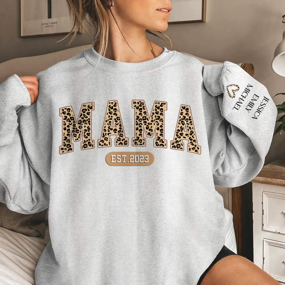 Home Is Wherever Mom Is - Family Personalized Custom Unisex Sweatshirt With Design On Sleeve - Gift For Mom, Grandma - Image 3