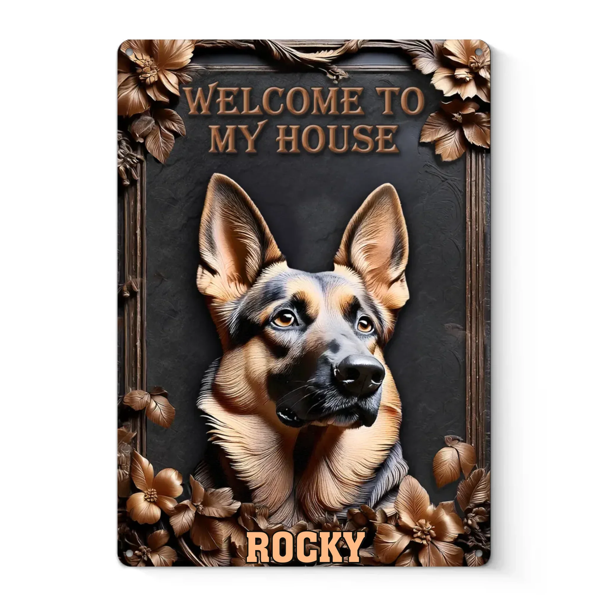 Home Of A Loyal Protector - Dog Personalized Custom 3D Inflated Effect Printed Home Decor Metal Sign - House Warming Gift For Pet Owners, Pet Lovers - Image 2