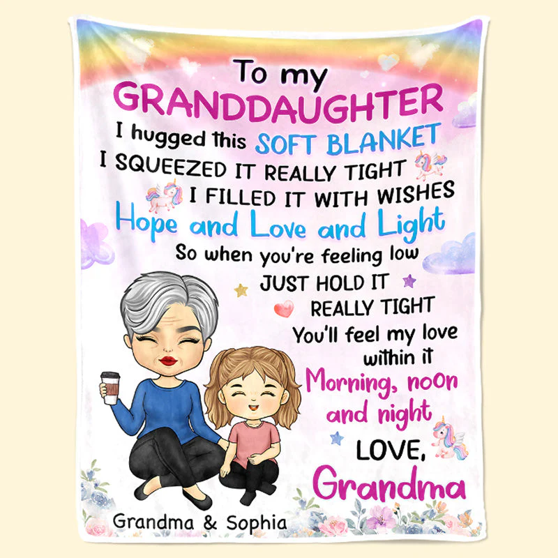 Hope And Love And Light - Family Personalized Custom Blanket - Birthday Gift  From Mom, Grandma - Image 4