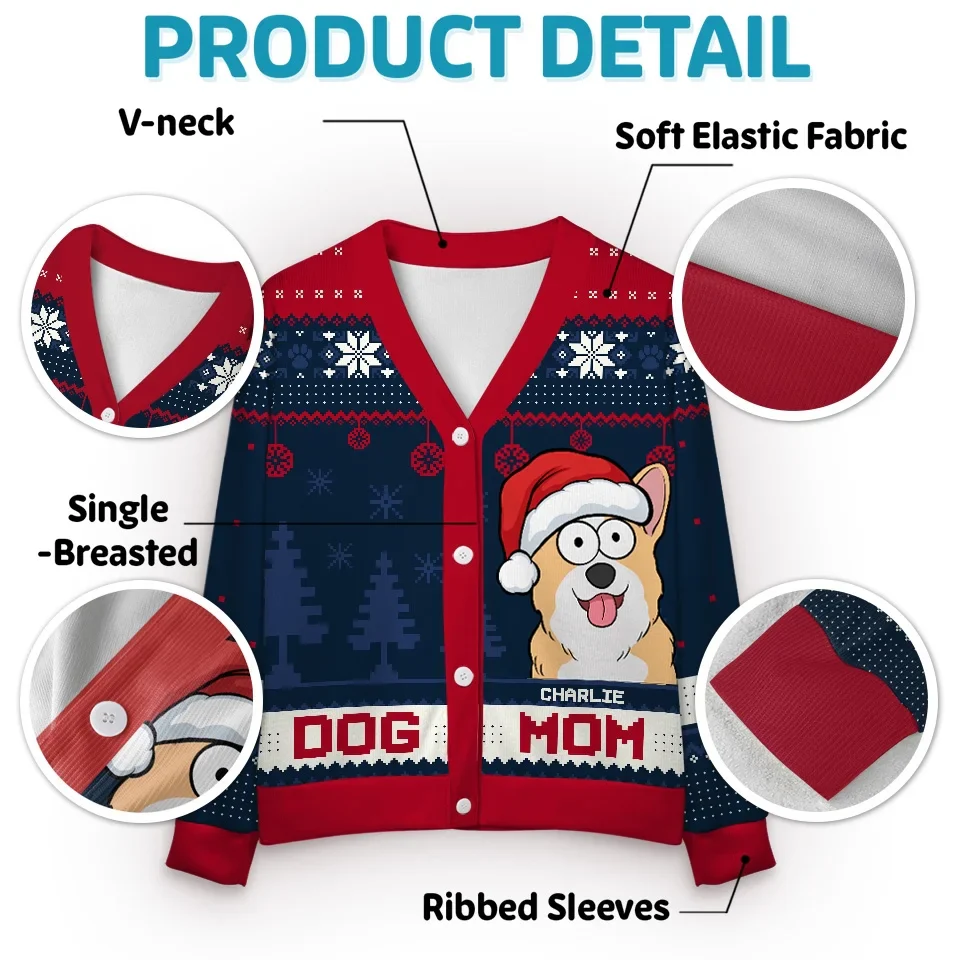 Hoping Your Christmas Is Truly Paw-Some - Dog & Cat Personalized Custom Ugly Christmas Cardigan - Christmas Gift For Pet Owners, Pet Lovers - Image 4