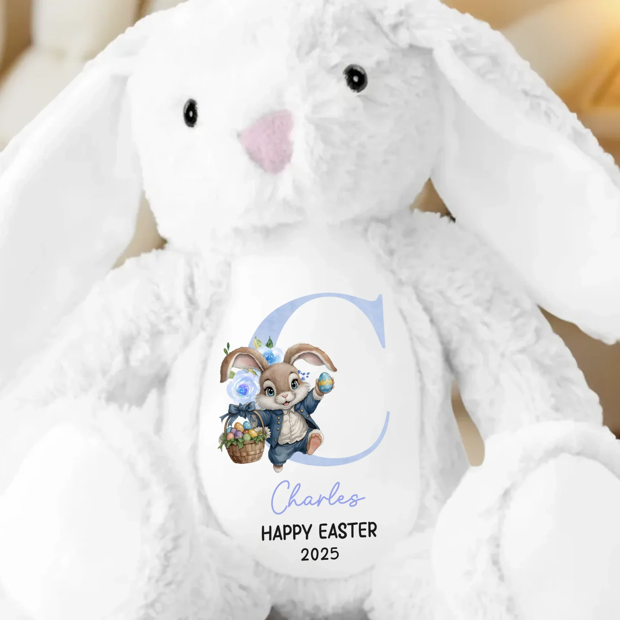 Hoppy Easter - Family Personalized Custom Easter Bunny Plush - Easter Gift For Family Members - Image 2