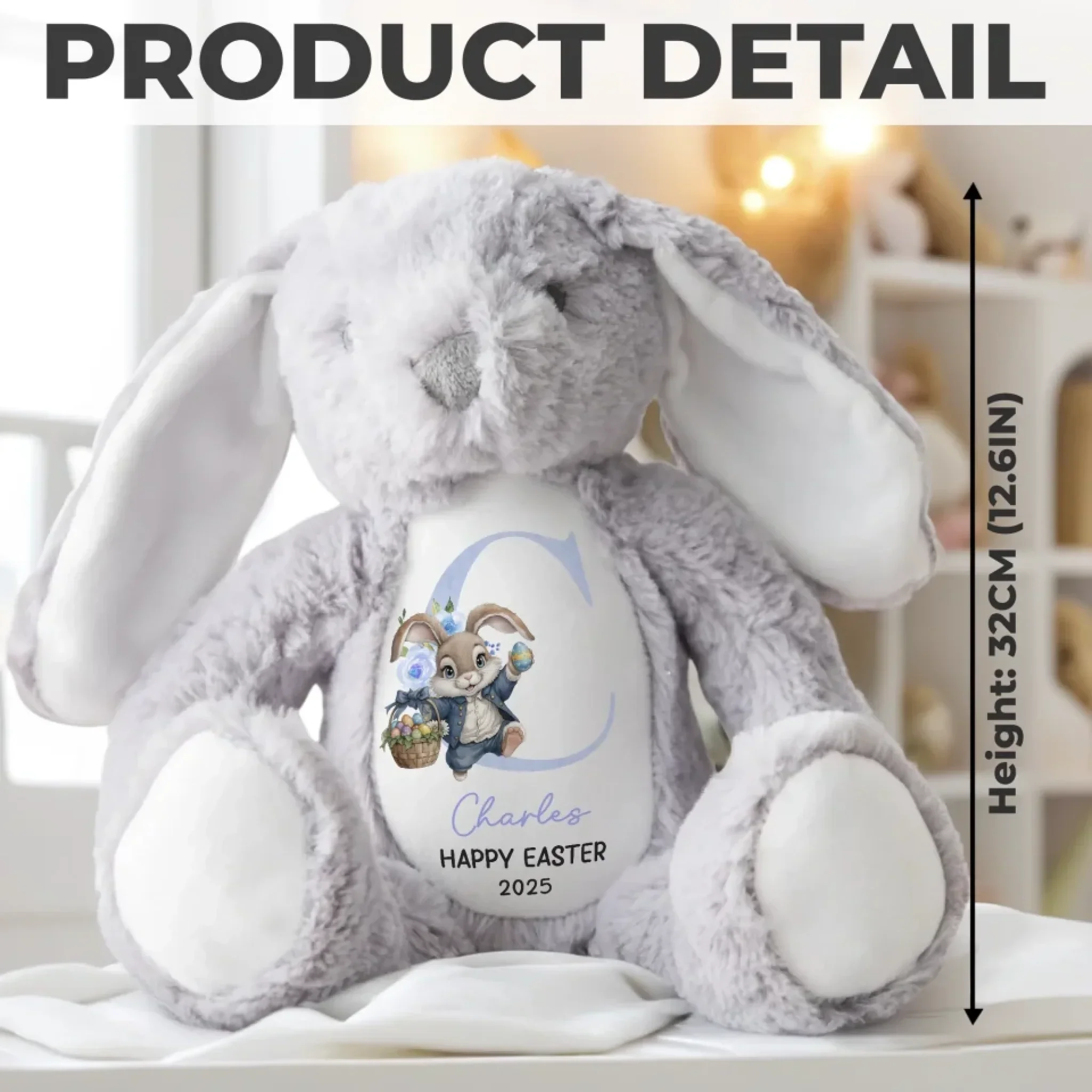 Hoppy Easter - Family Personalized Custom Easter Bunny Plush - Easter Gift For Family Members - Image 8