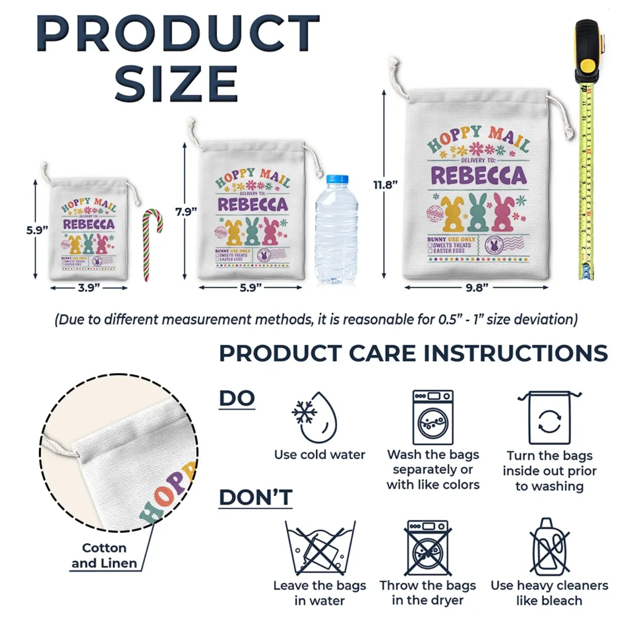 Hoppy Mail, Sweet Surprises Await - Family Personalized Custom Favor Bag - Easter Gift For Family Members - Image 4