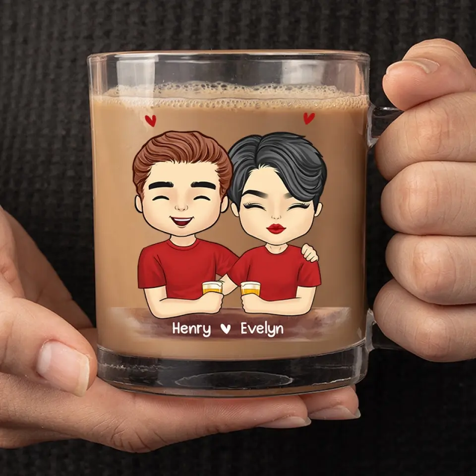 Hotter Than This Coffee - Couple Personalized Custom Glass Mug - Gift For Husband Wife, Anniversary - Image 3
