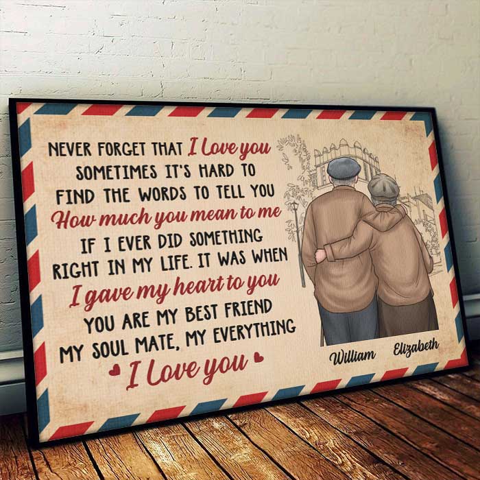 How Much You Mean To Me - I Gave My Heart To You - Gift For Couples, Personalized Horizontal Poster - Image 5