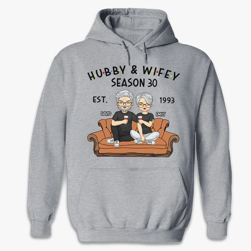 Hubby & Wifey - Couple Personalized Custom Unisex T-shirt, Hoodie, Sweatshirt - Christmas Gift For Husband Wife, Anniversary - Image 5