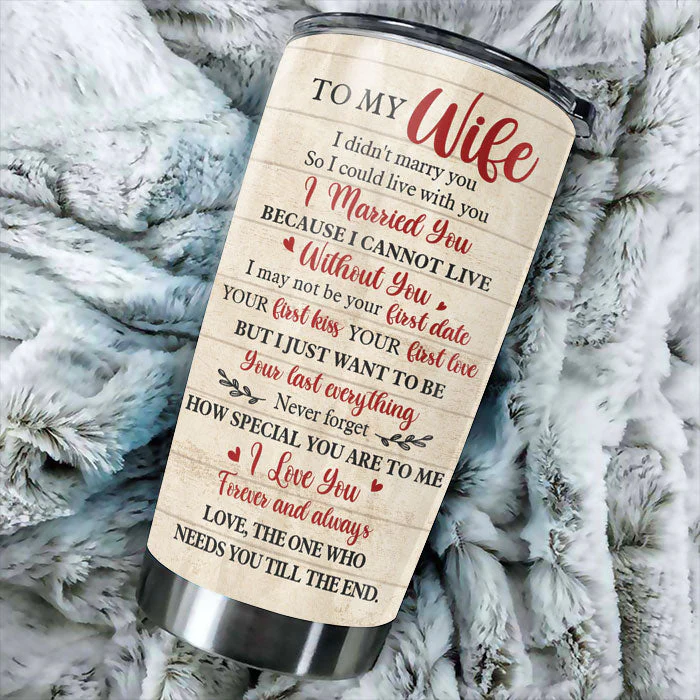 Husband To Wife - I Cannot Live Without You - Gift For Couples, Husband Wife, Personalized Tumbler - Image 3