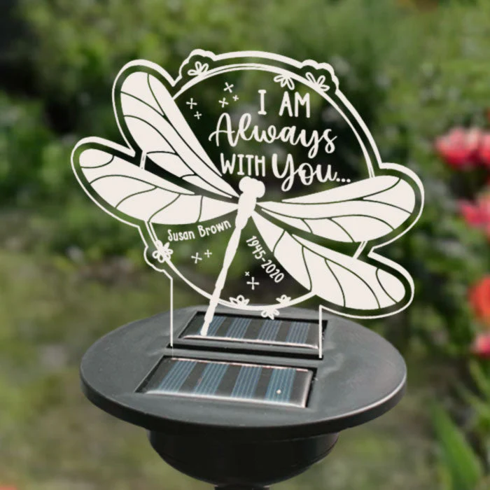I Am Always With You - Personalized Memorial Garden Solar Light - Memorial Gift, Sympathy Gift - Image 2