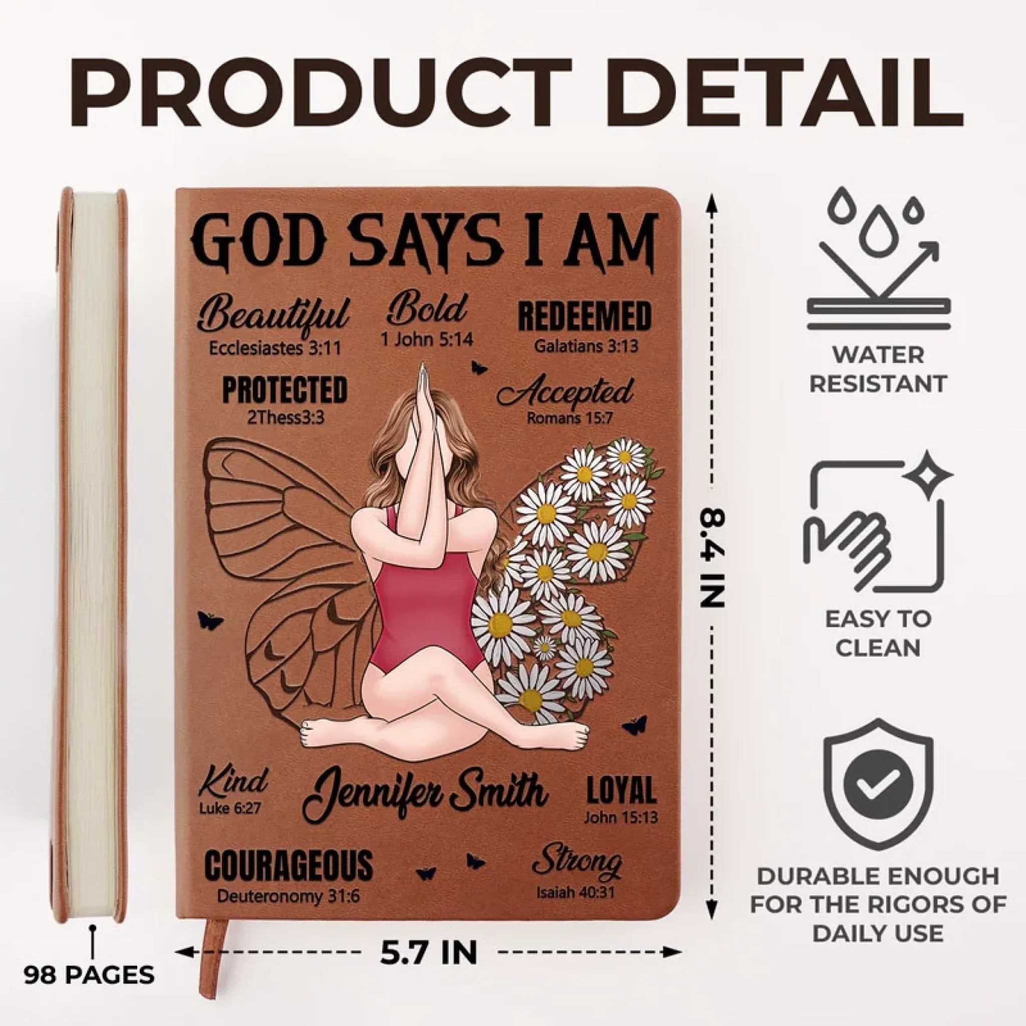 I Am Beautifully Made In God’s Image - Family Personalized Custom Leather Journal - Gift For Yourself, Best Friends, Siblings, Family Members - Image 5