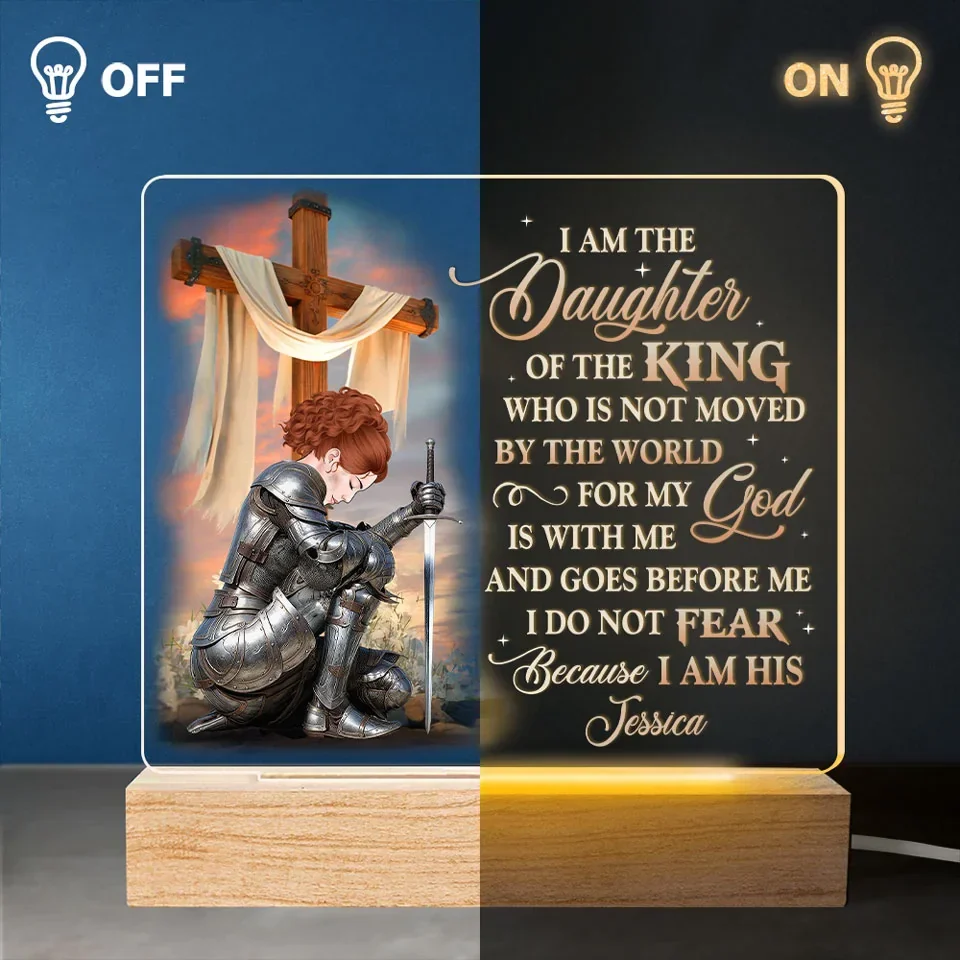 I Am The Daughter Of The King - Family Personalized Custom Shaped 3D LED Light - Gift For Yourself, Best Friends, Siblings, Family Members - Image 4
