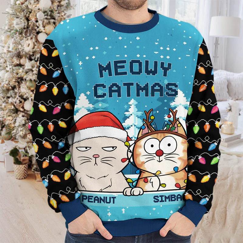 I Believe In Santa Paws - Dog & Cat Personalized Custom Ugly Sweatshirt - Unisex Wool Jumper - Christmas Gift For Pet Owners, Pet Lovers - Image 2