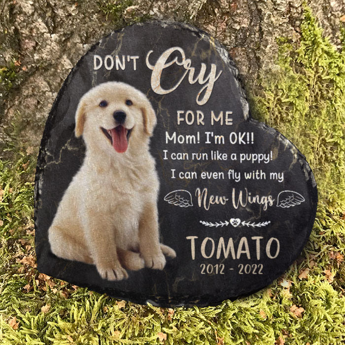 I Can Even Fly With My New Wings - Personalized Memorial Stone, Pet Grave Marker - Upload Image, Memorial Gift, Sympathy Gift - Image 2