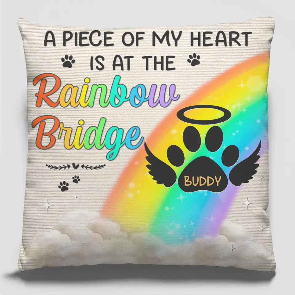 I Crossed The Rainbow Bridge Knowing I Was Loved - Memorial Personalized Custom Pillow - Christmas Gift, Sympathy Gift For Pet Owners, Pet Lovers - Image 2