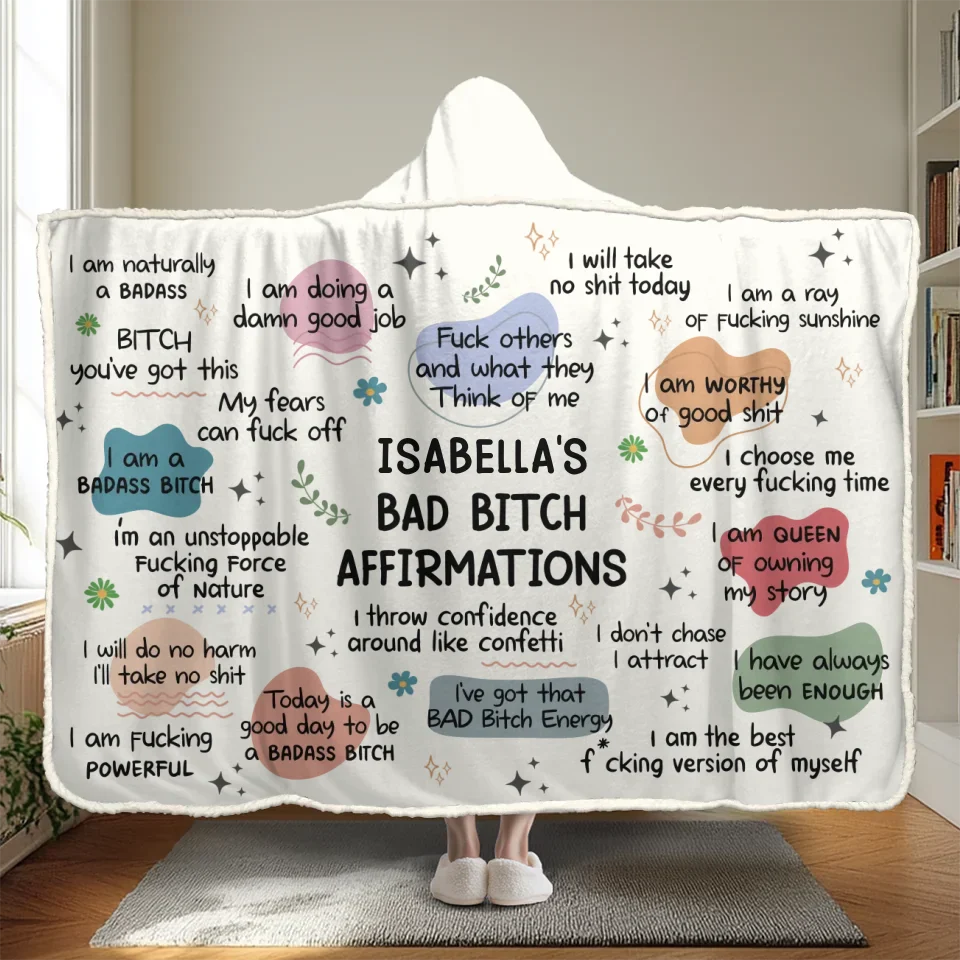 I Deserve Good Things - Affirmation Personalized Custom Snuggle Blanket, Hoodie Blanket - Christmas Gift For Yourself - Image 2