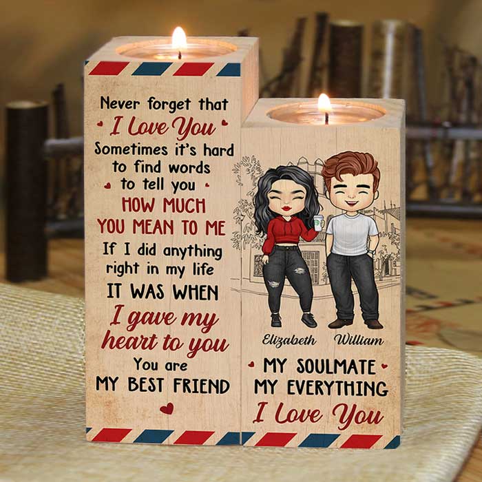 I Did A Right Thing In My Life That I Gave My Heart To You - Gift For Couples, Personalized Candle Holder - Image 4