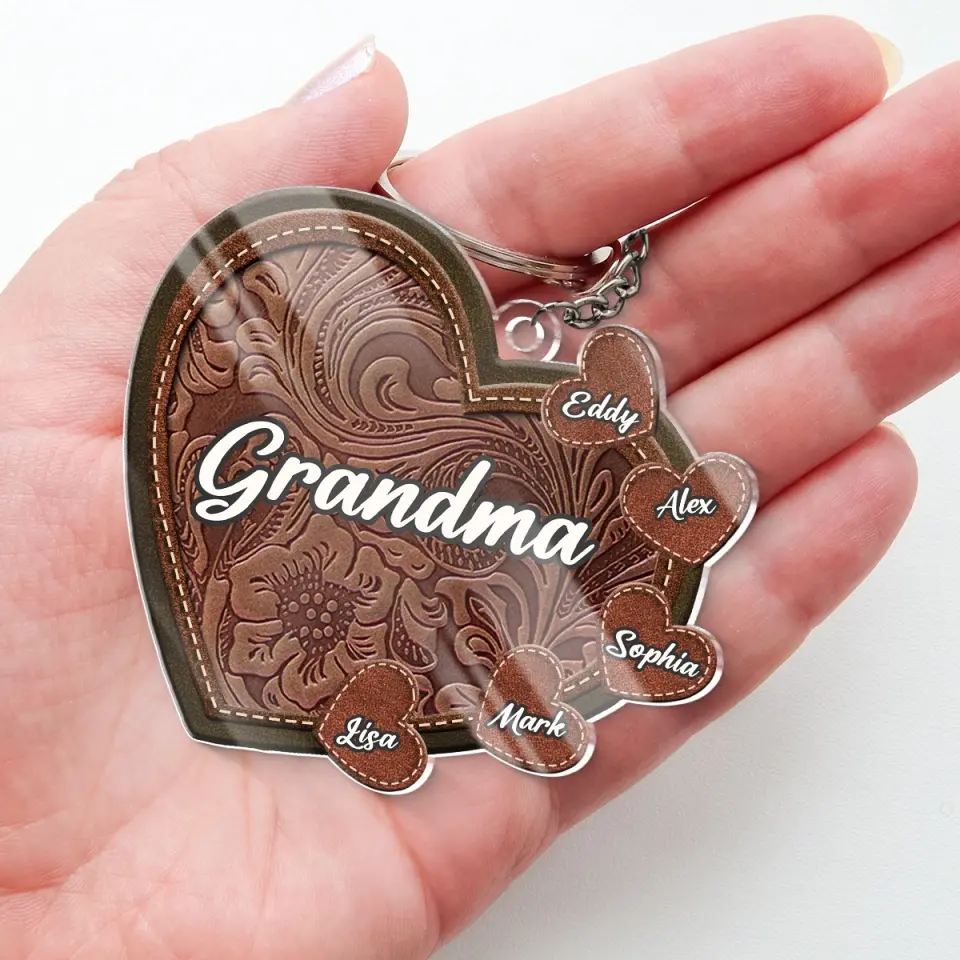 I Have Two Titles Mom And Grandma And I Rock Them Both - Family Personalized Custom Shaped Acrylic Keychain - Gift For Mom, Grandma - Image 4