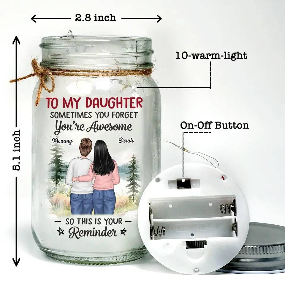 I Hope You Believe In Yourself As Much As I Believe In You - Family Personalized Custom Mason Jar Light - Gift For Mom, Daughter - Image 5