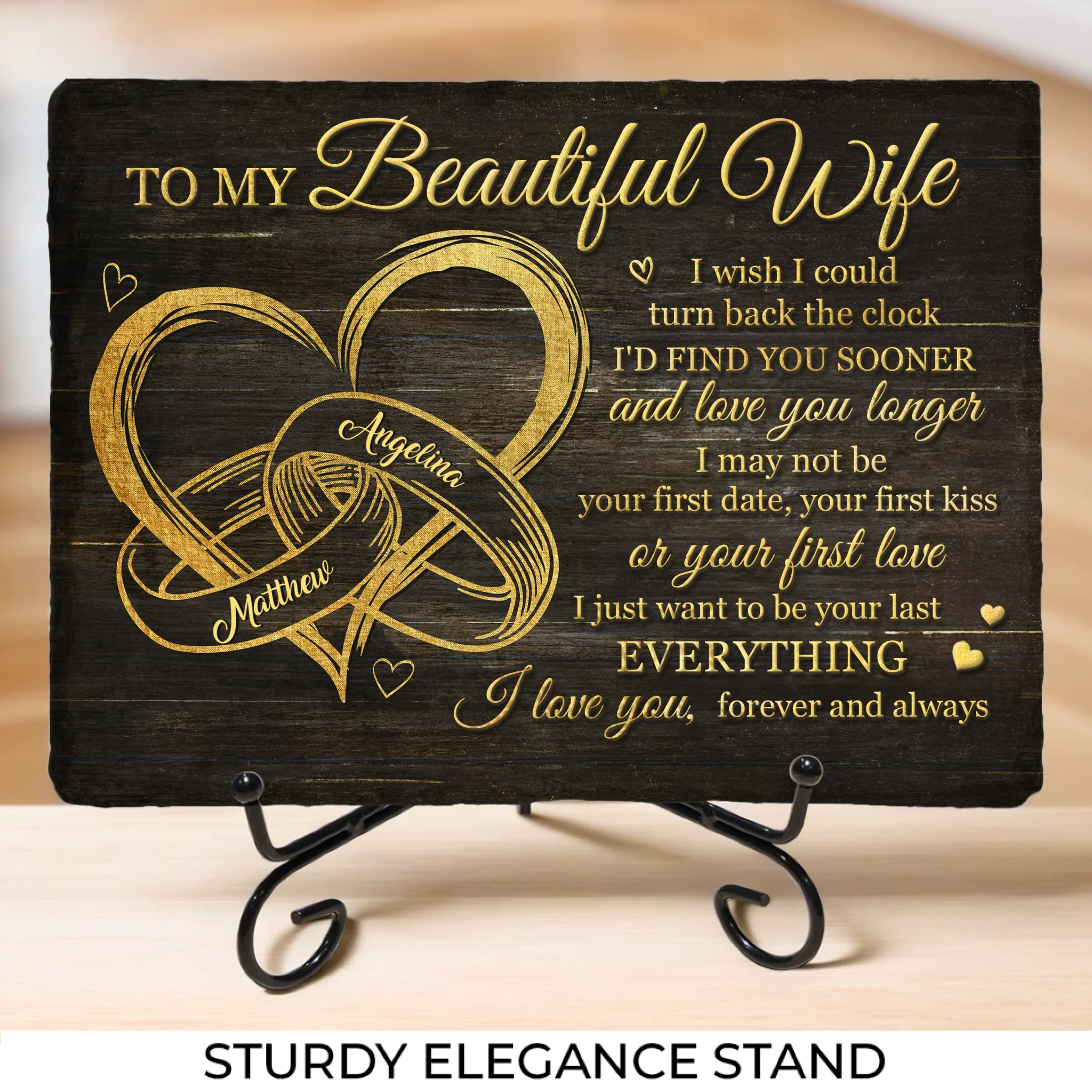 I Just Want To Be Your Last Everything - Couple Personalized Custom Rectangle Shaped Stone With Stand - Gift For Husband Wife, Anniversary - Image 4