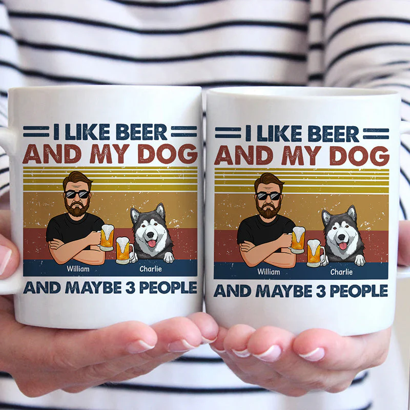I Like Beer And My Dog - Dog Personalized Custom Mug - Gift For Pet Owners, Pet Lovers - Image 2