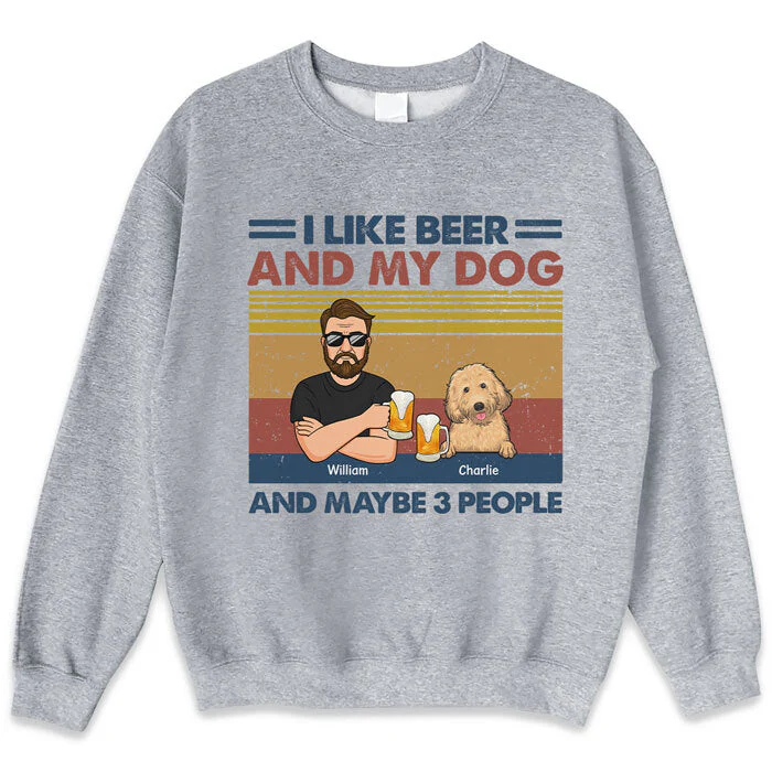 I Like Beer And My Dogs - Dog Personalized Custom Unisex T-shirt, Hoodie, Sweatshirt - Gift For Pet Owners, Pet Lovers - Image 5