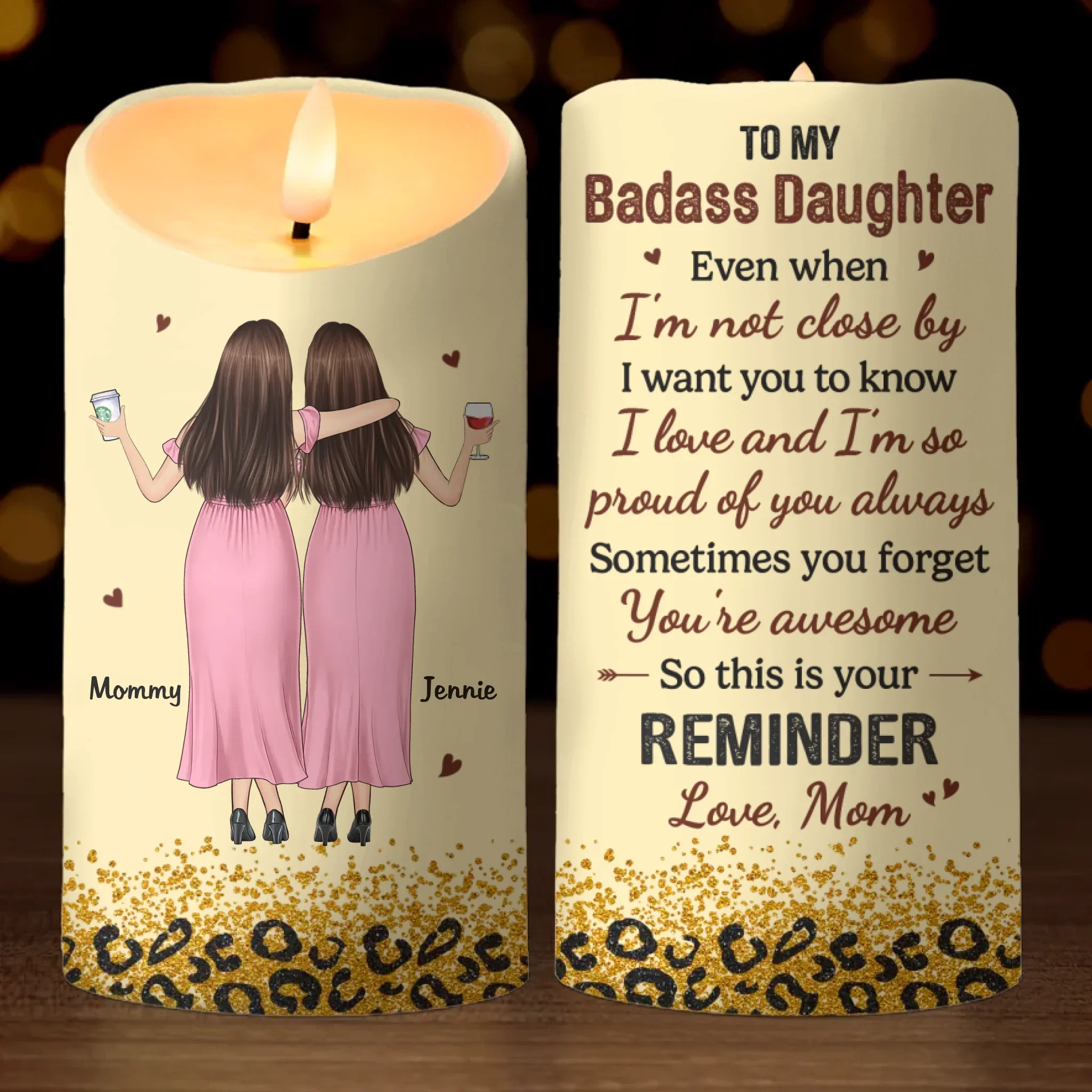 I Love And I'm So Proud Of You Always - Family Personalized Custom LED Candle - Gift For Mom, Daughter - Image 2