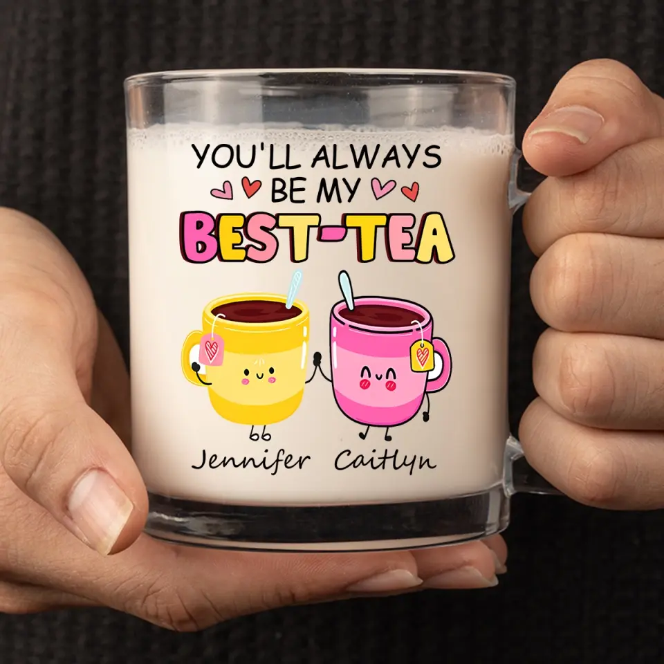 I Love My Crazy Best Friends - Bestie Personalized Custom Glass Mug - Gift For Best Friends, BFF, Sisters - Image 3