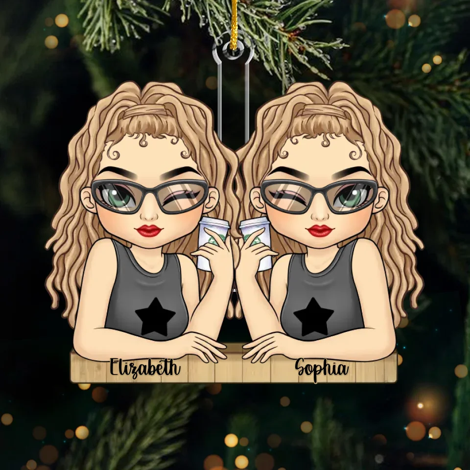 I Love My Crazy Best Friends - Bestie Personalized Custom Ornament - Acrylic Custom Shaped - Christmas Gift For Best Friends, BFF, Sisters - Image 2