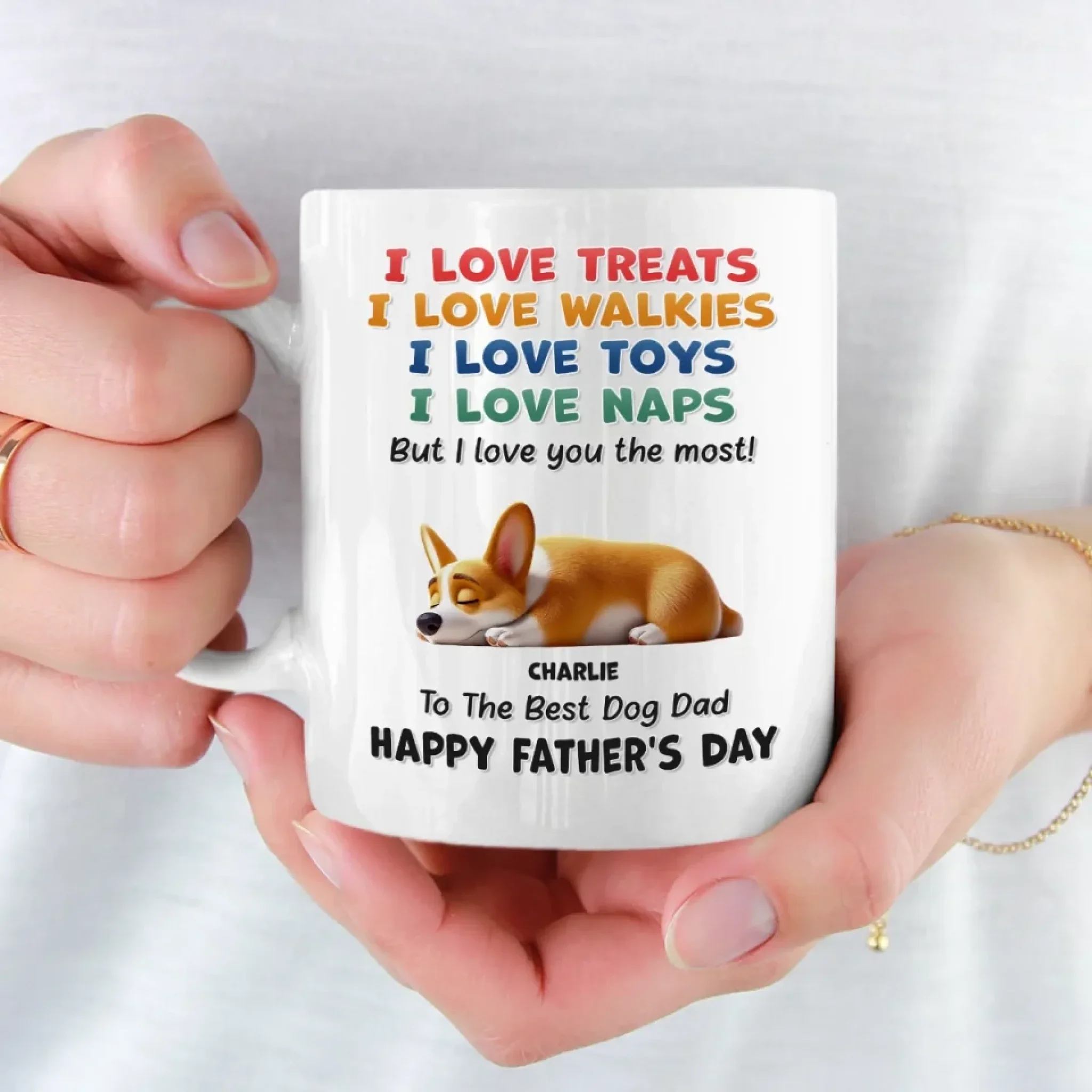 I Love Treats, I Love Playtime But I Love You The Most - Dog Personalized Custom Mug - Father's Day, Mother's Day, Gift For Pet Owners, Pet Lovers - Image 3