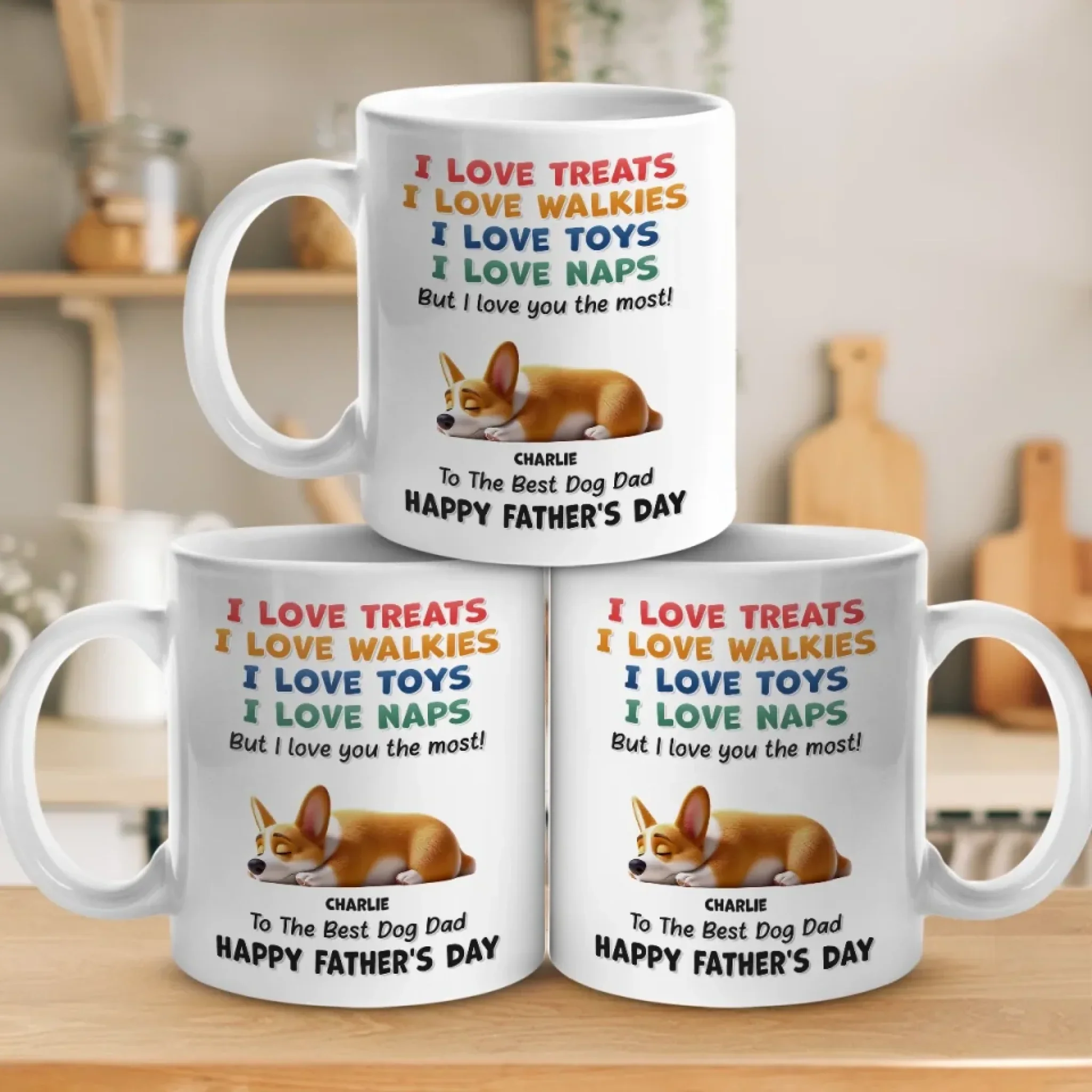 I Love Treats, I Love Playtime But I Love You The Most - Dog Personalized Custom Mug - Father's Day, Mother's Day, Gift For Pet Owners, Pet Lovers - Image 4