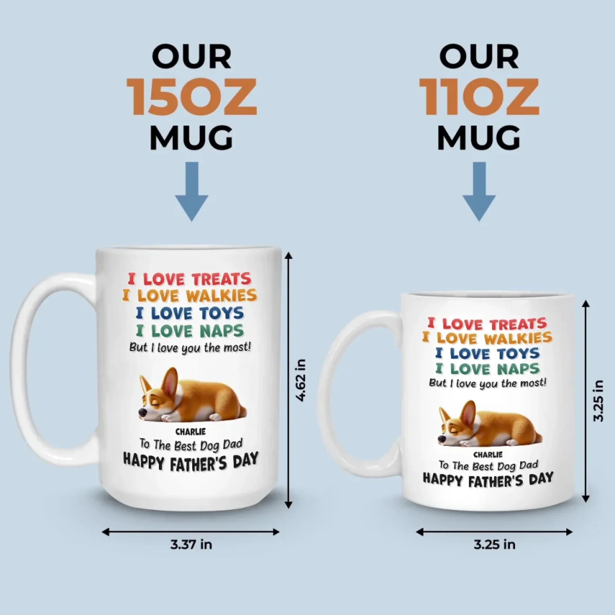 I Love Treats, I Love Playtime But I Love You The Most - Dog Personalized Custom Mug - Father's Day, Mother's Day, Gift For Pet Owners, Pet Lovers - Image 5