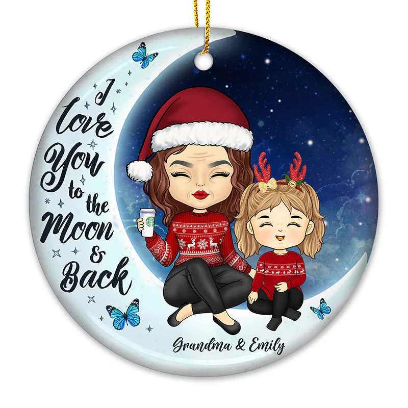 I Love You Always Forever - Family Personalized Custom Ornament - Ceramic Round Shaped - Christmas Gift For Family Members - Image 3
