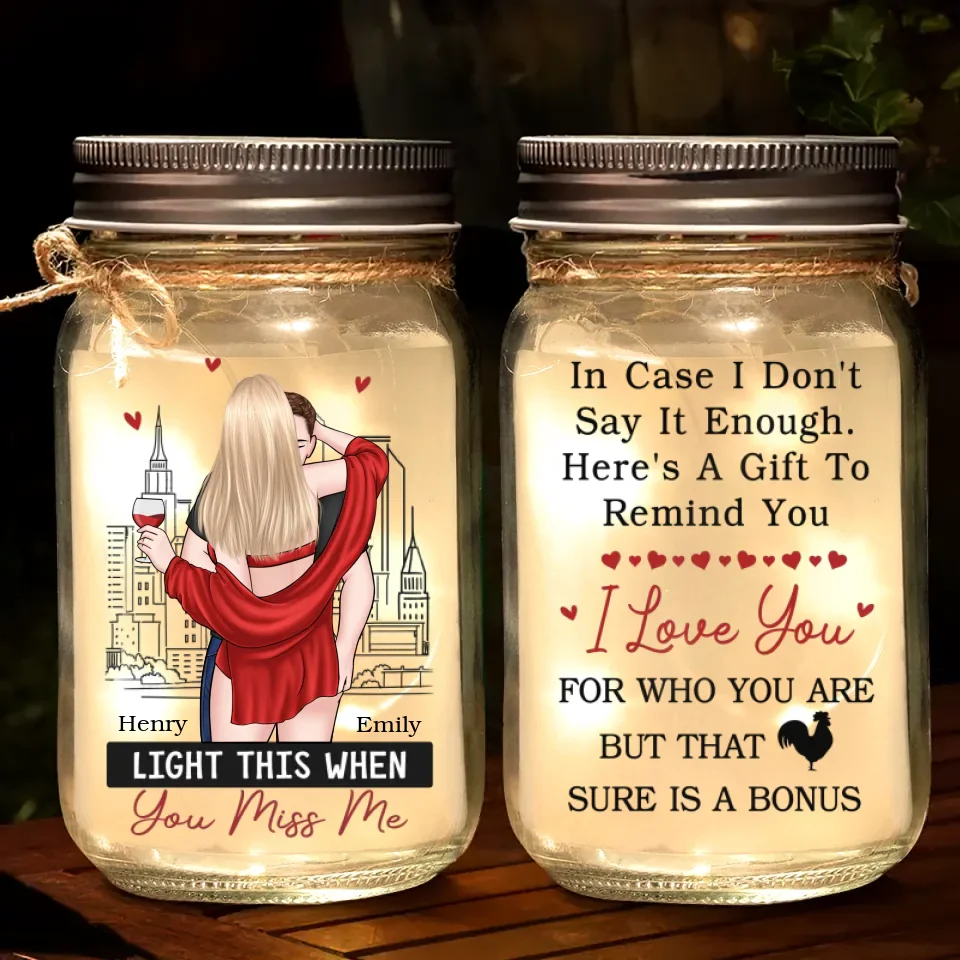 I Love You For Who You Are - Couple Personalized Custom Mason Jar Light - Gift For Couple, Husband Wife, Anniversary - Image 2