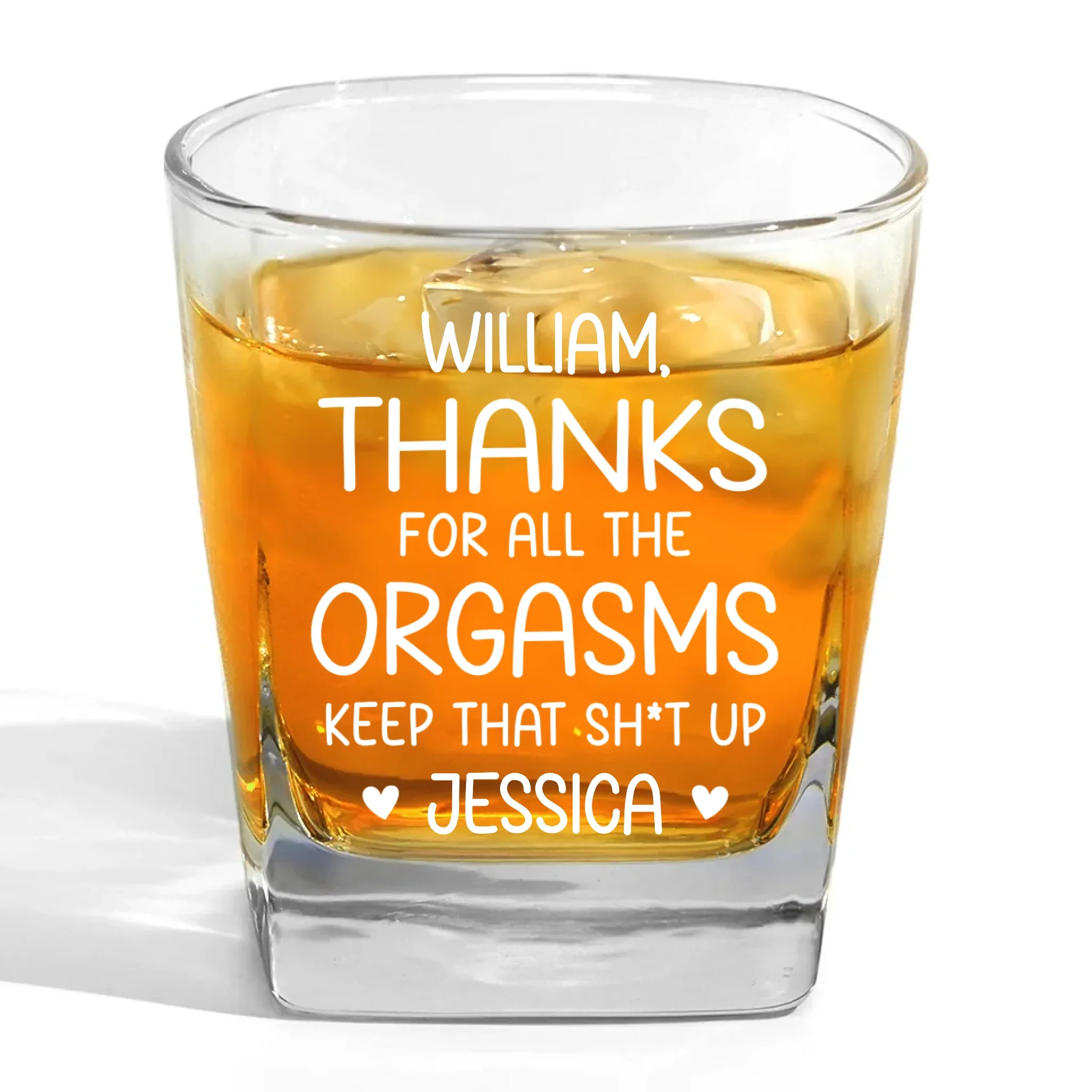 I Love You For Who You Are - Couple Personalized Custom Square Whiskey Glass - Gift For Husband Wife, Anniversary - Image 2