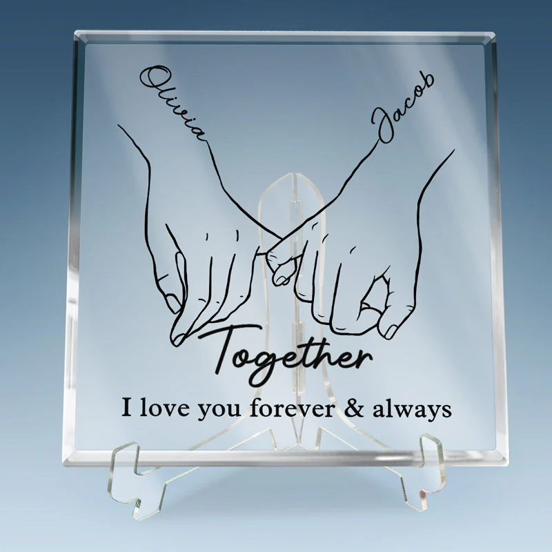 I Love You Forever & Always - Couple Personalized Custom Square Shaped Acrylic Plaque - Gift For Husband Wife, Anniversary - Image 4