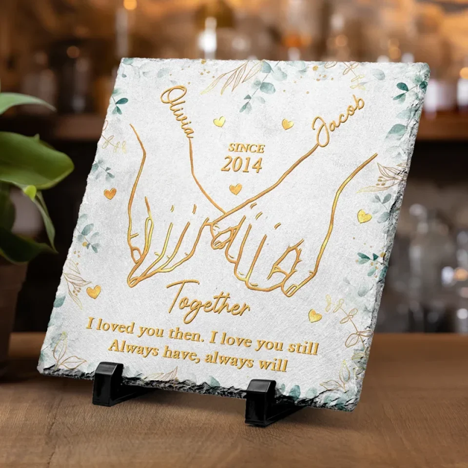 I Love You Forever And Always - Couple Personalized Custom Square Shaped Stone With Stand - Christmas Gift For Husband Wife, Anniversary, First Christmas - Image 3