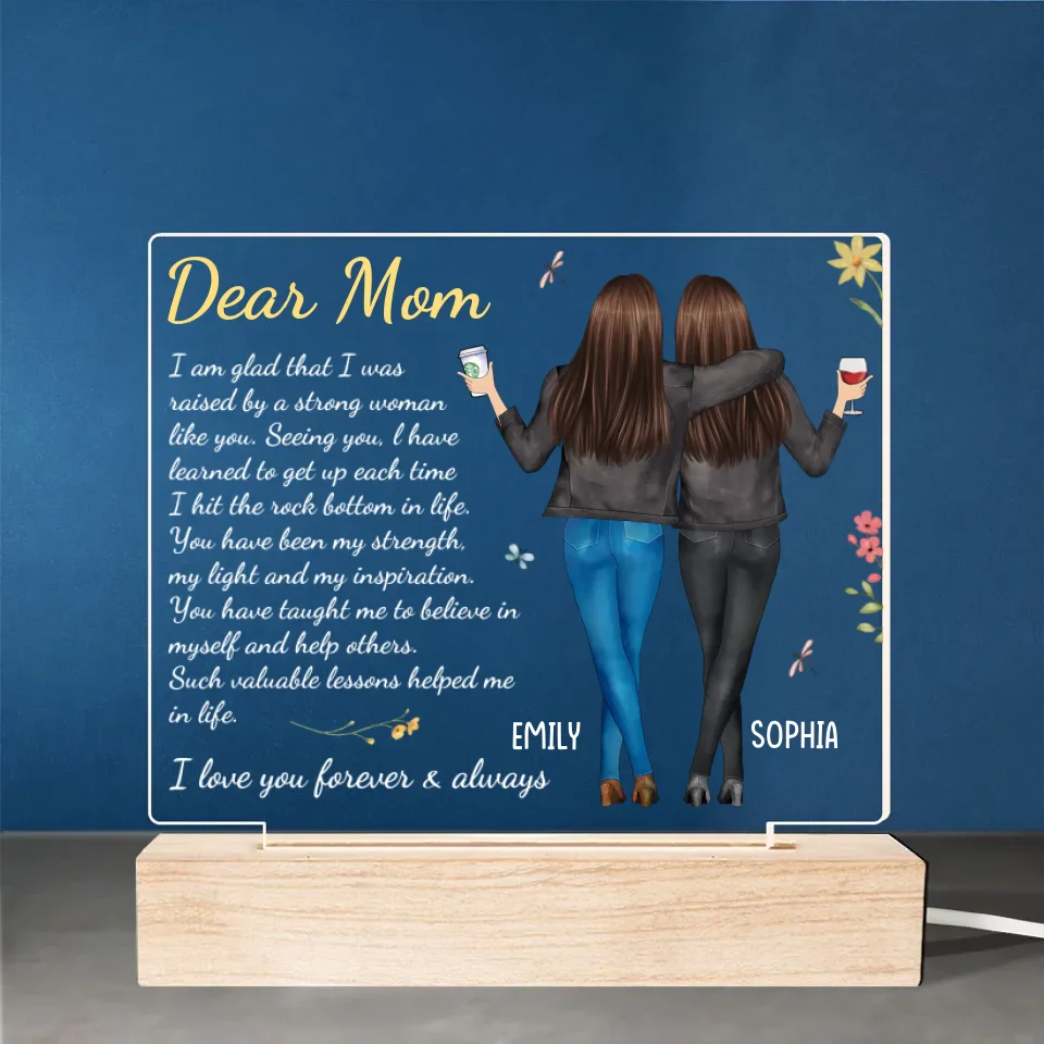I Love You Forever And Always - Family Personalized Custom Shaped 3D LED Light - Gift For Mom, Daughter - Image 2