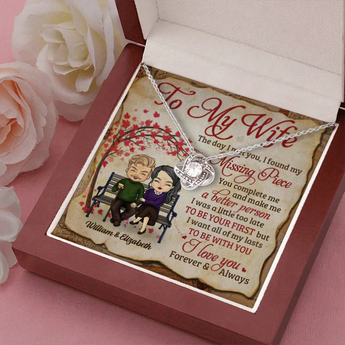 I Love You Forever And Always - Gift For Couples, Personalized Love Knot Necklace - Image 3