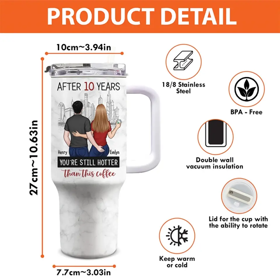 I Love You Forever - Couple Personalized Custom 40 Oz Stainless Steel Tumbler With Handle - Gift For Husband Wife, Anniversary - Image 4