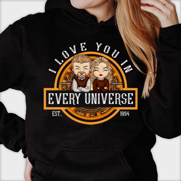 I Love You In Every Universe - Personalized T-shirt, Hoodie - Gift For Couples, Husband Wife - Image 4