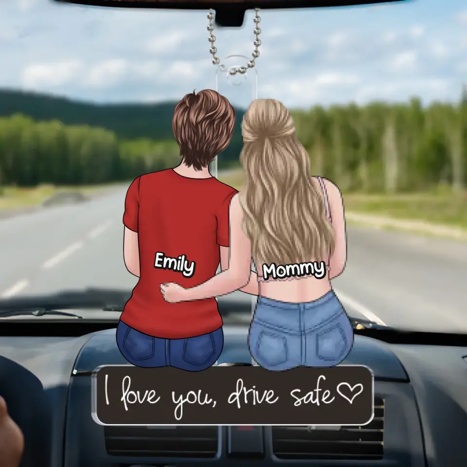 I Love You, My Darling - Family Personalized Custom Car Ornament - Acrylic Custom Shaped - Gift For Mom, Daughter - Image 2
