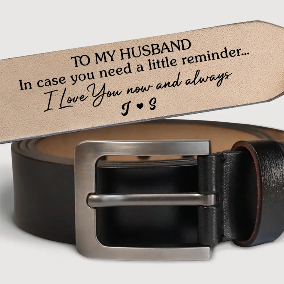 I Love You Now And Always - Couple Personalized Custom Engraved Leather Belt - Gift For Husband Wife, Anniversary - Image 4