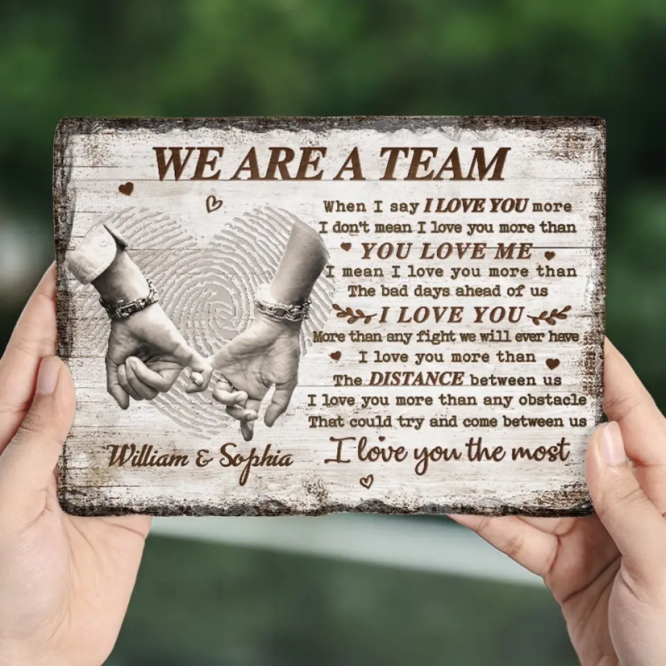 I Love You The Most - Couple Personalized Custom Rectangle Shaped Stone With Stand - Gift For Husband Wife, Anniversary - Image 3