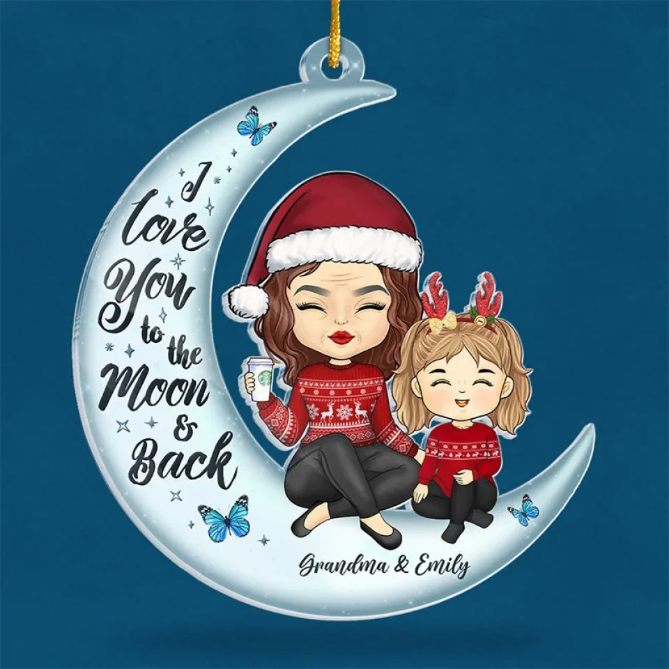 I Love You To The Moon And Back - Family Personalized Custom Ornament - Acrylic Custom Shaped - Christmas Gift For Family Members - Image 5